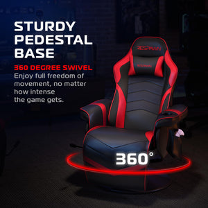 900 Console Gaming Recliner with Footrest and Lumbar Support - Comfortable Ergonomic Gaming Chair with Headrest, No Wheels, Reclining, Heavy Duty, Racing Style Video Game Chairs - Red