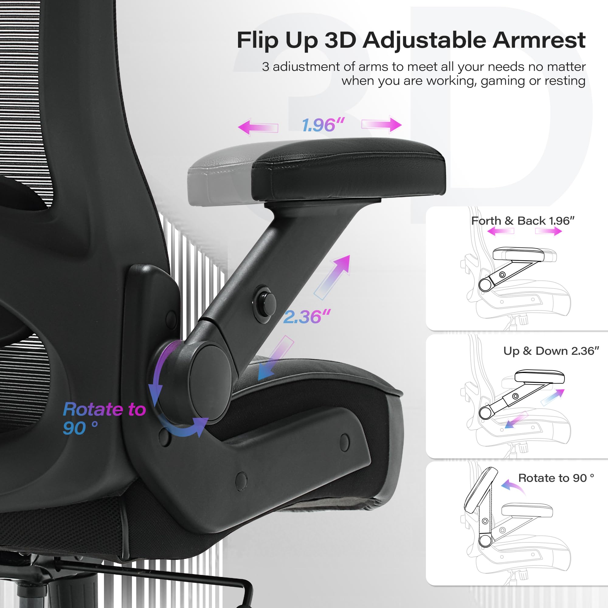 Big and Tall Office Chair 600lbs, Heavy Duty Executive Computer Desk Chair