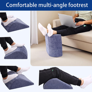 Foot Rest for Under Desk at Work, Ergonomic Under Desk Footrest with Washable Cover for Office, Home & Gaming Leg Elevation Pillow Blue