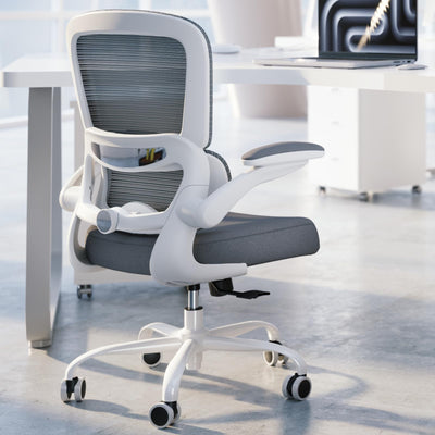 Office Chair - Ergonomic Desk Chair with Adjustable Lumbar Support, Mesh Computer Chair, Executive Chairs for Home Office Comfortable Lumbar Support (White)