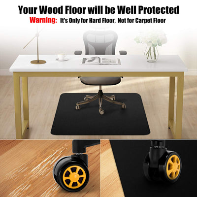 Chair mat for Hardwood Floor 36 x 48 inches Rectangle Floor Mats Wood/Tile Protection Mat for Office & Home, Black