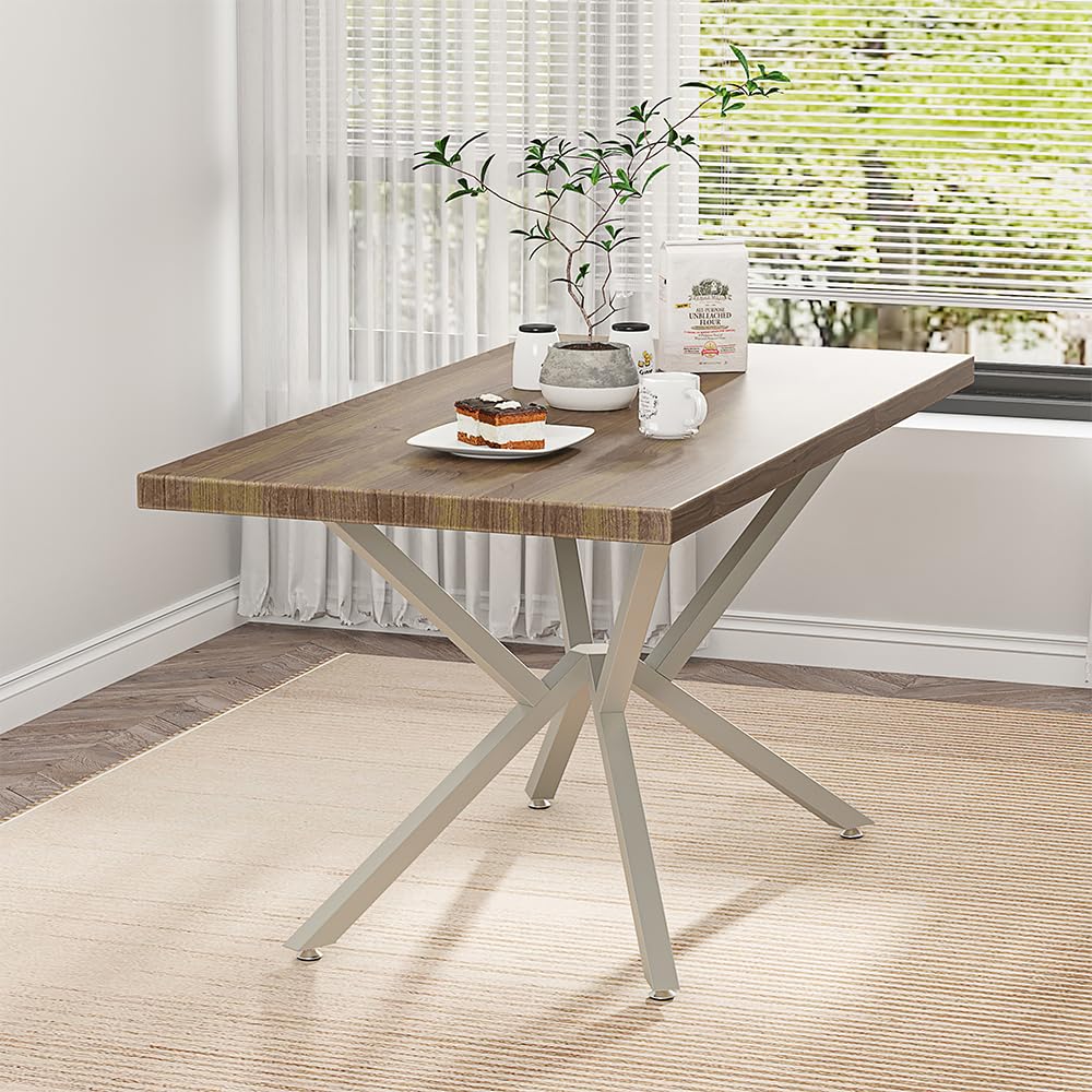 30 Inch Metal Table Base for Dining Room, Heavy Duty Table Legs for Glass, Marble, and Wood Tops, Furniture Legs for Home,Kitchen,Office (Silver)