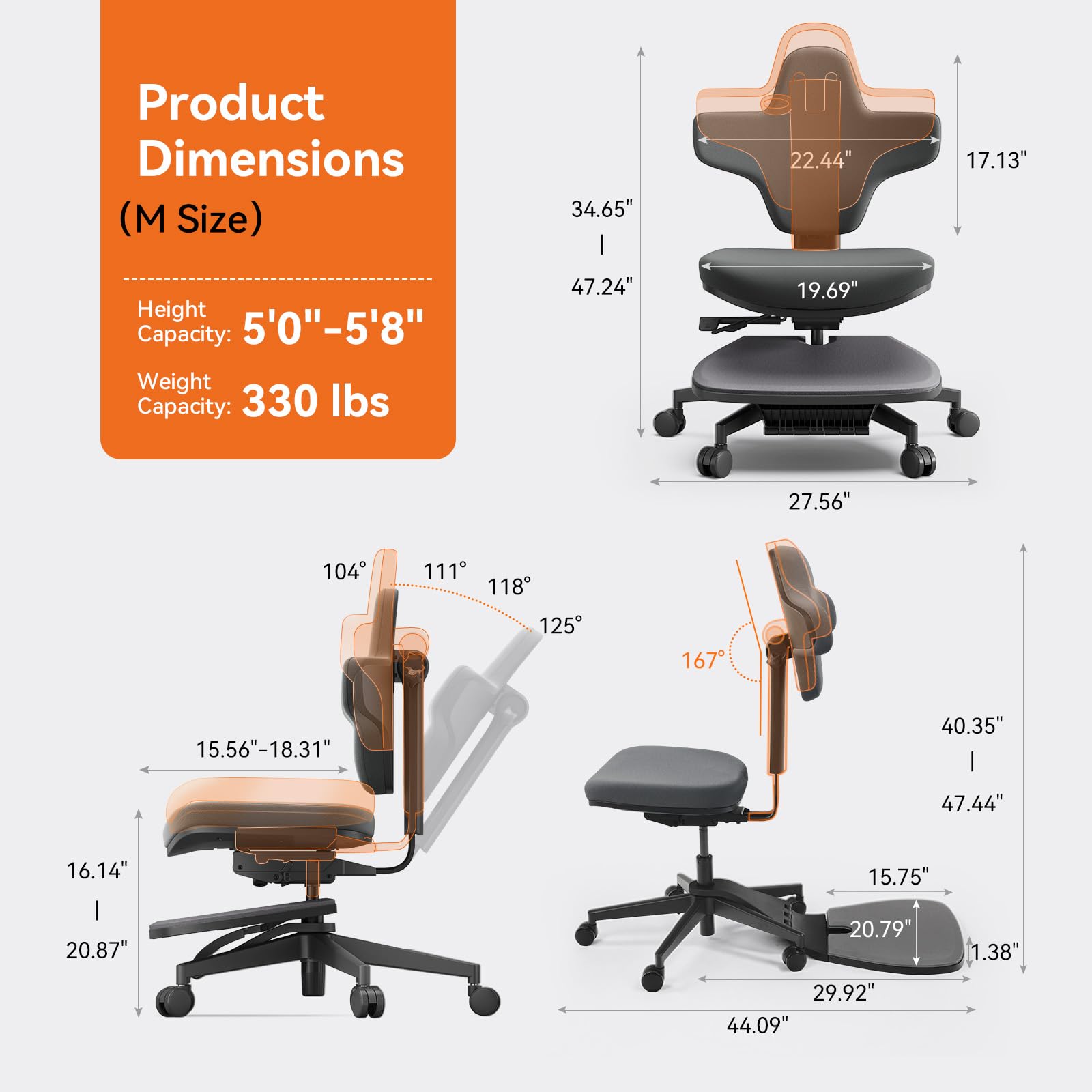 Standing Desk Chair, Standing Mate Chair for Sit-Stand, Ergonomic Leaning Perch Chair with Anti-Fatigue Mat, Standing Stool, Saddle Chair, Height Adjustable Home Office Posture Seat-MT-M-DG
