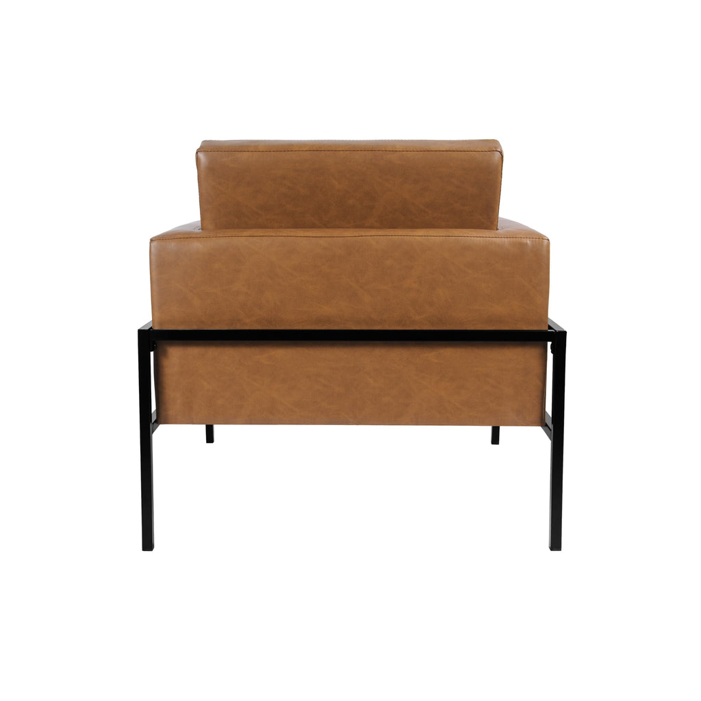 Modern Metal Frame Accent Chair| Home Décor|Accent Chairs for Living Room & Bedroom - Carmel Faux Leather