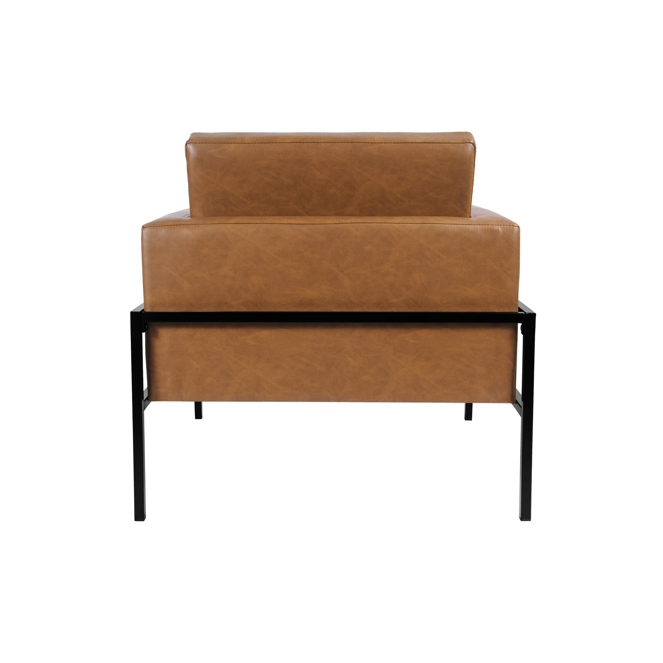 Modern Metal Frame Accent Chair| Home Décor|Accent Chairs for Living Room & Bedroom - Carmel Faux Leather