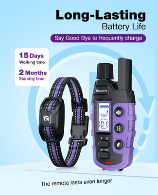 Dog Shock Collar - 3300Ft Training Collar with Remote for 5-120lbs Small Medium Large Dogs Rechargeable Waterproof e Collar with Beep (1-8), Shake(1-16), Safe Shock(1-99) Modes (Lightpurple)