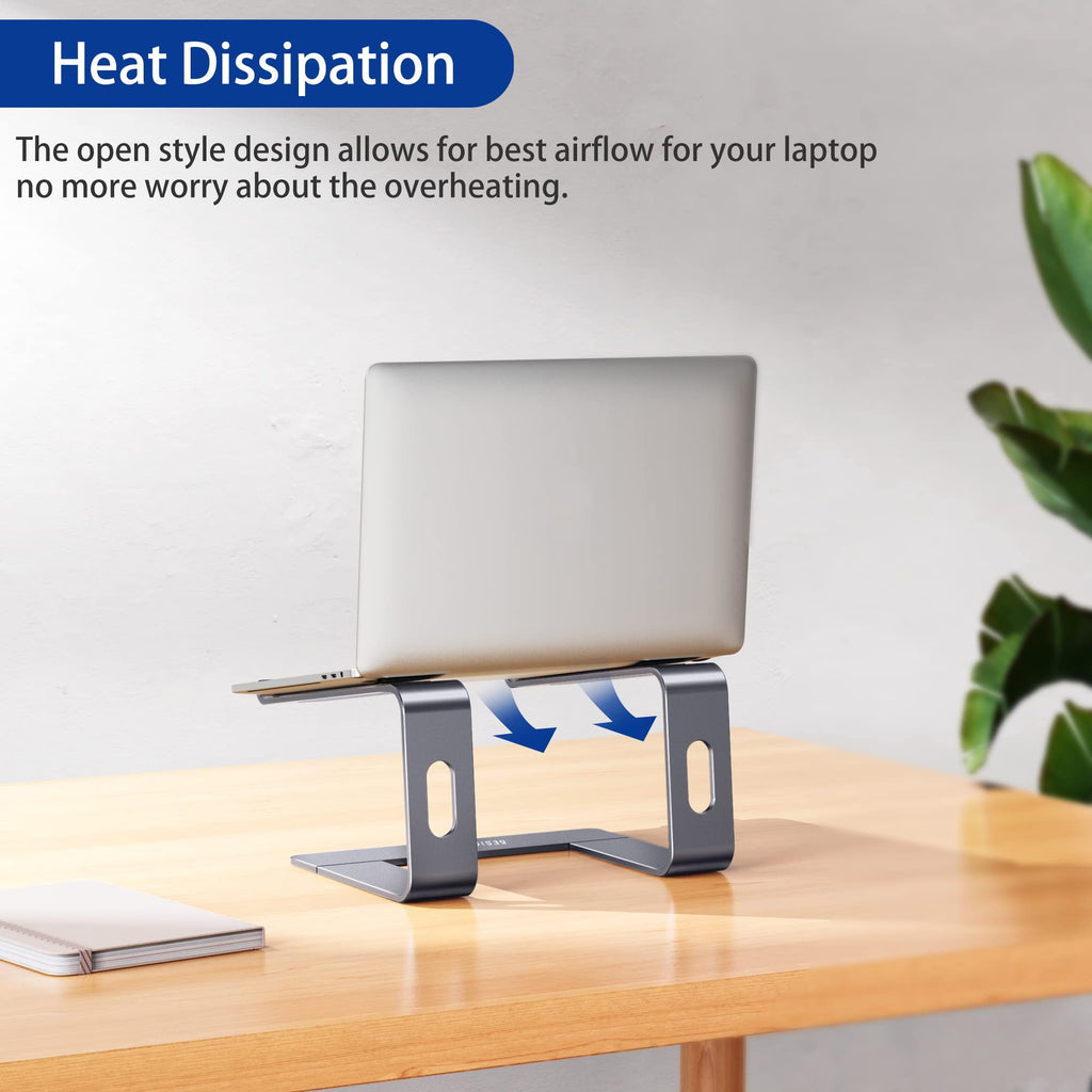 Aluminum Laptop Stand, Ergonomic Detachable Computer Stand, Notebook Holder, Laptop Mount Compatible with Air, Pro, Dell, HP, Lenovo More 10-15.6" Laptops, Space Gray