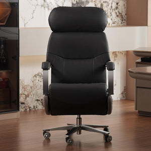 Ergonomic Power Recliner Chair for Long Hours, Leather Electric Luxury Office & Home Desk Chair with Heating and Ventilation,High Back Executive Home Office Desk Chair 400Lbs (Black)