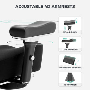 Big and Tall Office Chair 700lbs with Ergonomic W Wide Thick Seat Cushion, Oversized Mesh Desk Chair with Adjustable Lumbar for Heavy People, Computer Chair with 4D Armrest Headrest Footrest