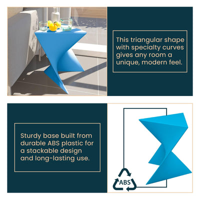 Modern Blue Accent End Table - Stylish Vanity Side Table for Bedroom, Living Room, or Office