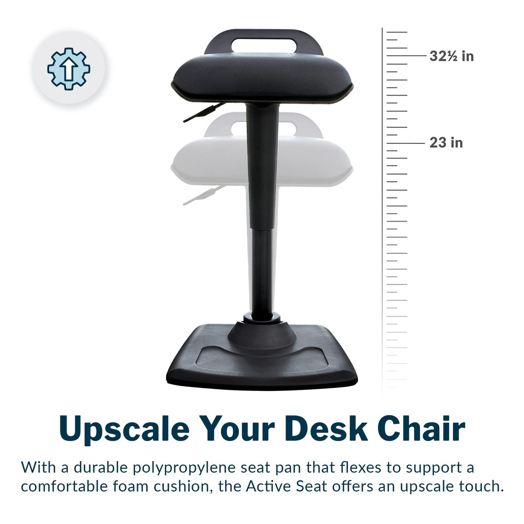 Active Seat - Adjustable Ergonomic Standing Desk Chair for Adults - Portable Home Office Furniture, Comfortable Wobble Stool with Dynamic Range of Motion - Fully Assembled