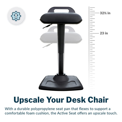 Active Seat - Adjustable Ergonomic Standing Desk Chair for Adults - Portable Home Office Furniture, Comfortable Wobble Stool with Dynamic Range of Motion - Fully Assembled