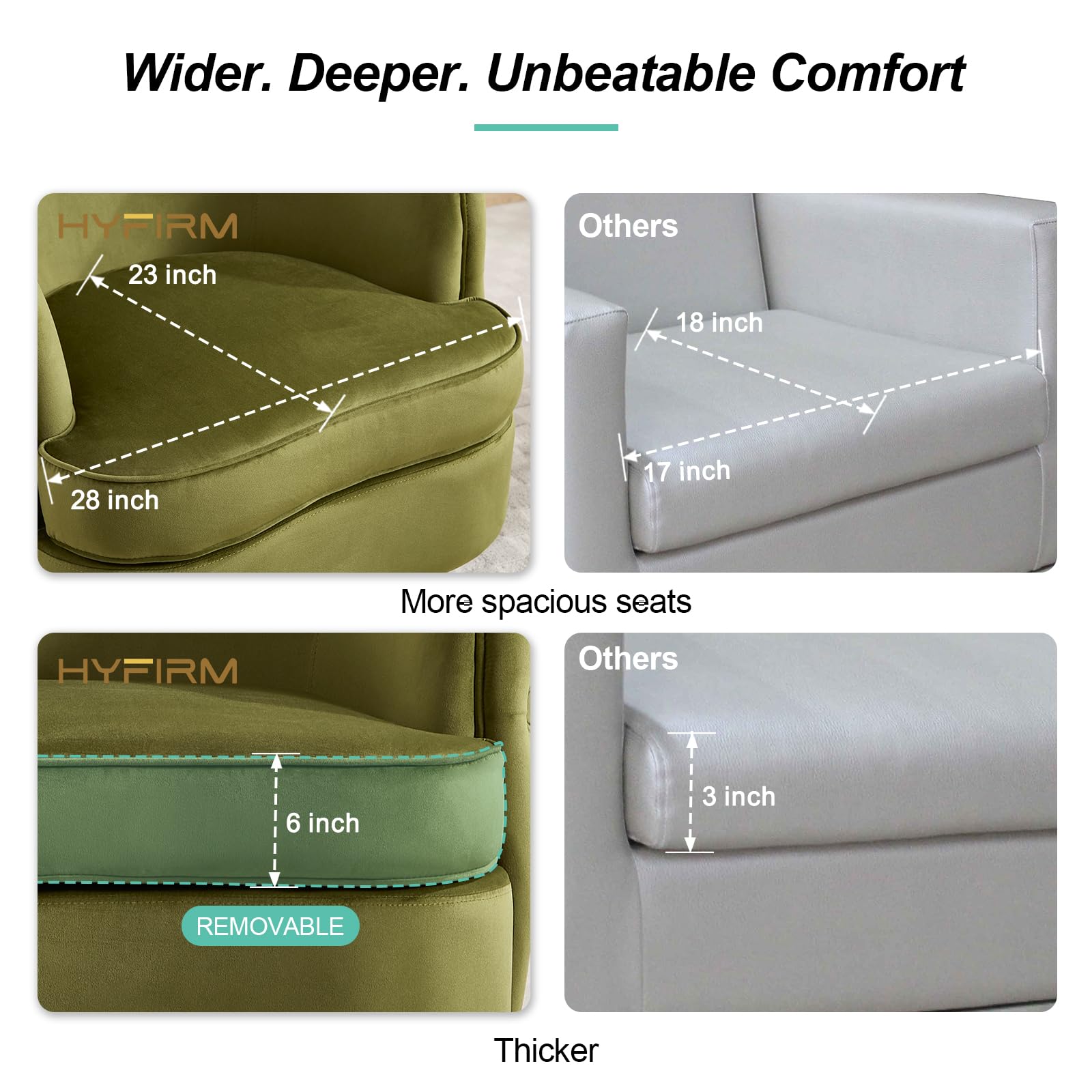 Set of 2 Modern Accent Chairs, Swivel Barrel Armchairs for Living Room, Button Tufted Velvet Comfy Chair, Round Upholstered Single Sofa Seating with Gold Base, Green