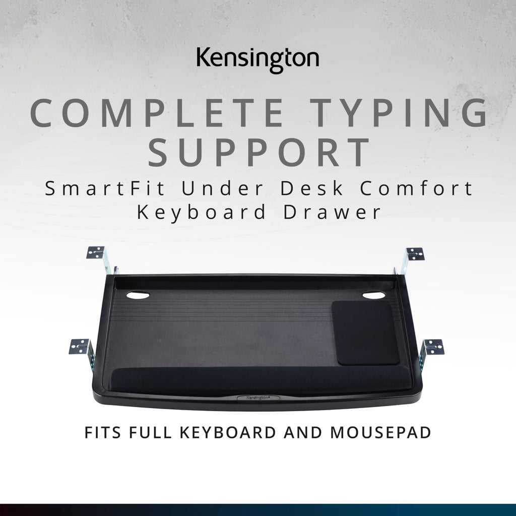 Keyboard Tray Under Desk, SmartFit Ergonomic Slide-Out Keyboard Drawer with Cable Management, Extra-Wide Height Adjustable Keyboard Holder, 24.5" x 11.75", Black K60004US