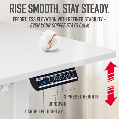 55 x 28 Inches Electric Height Adjustable Standing Desk with Drawer and Memory Preset, White