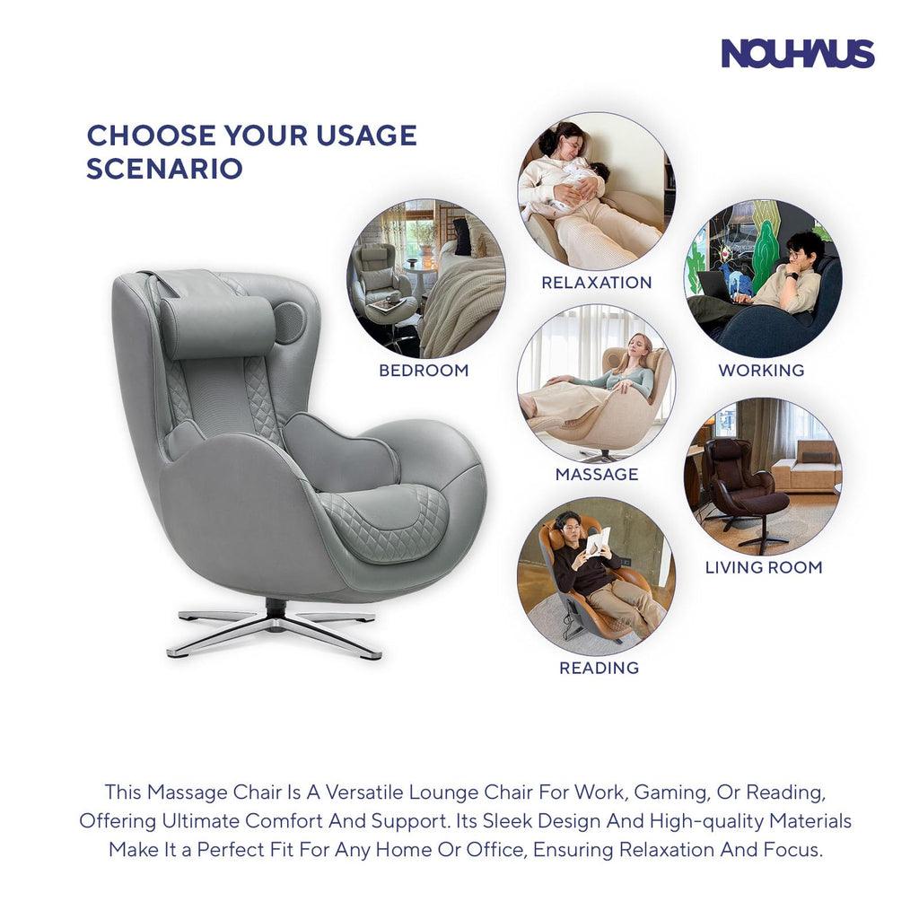 Heated Classic Massage Chair with Ottoman – Full Body & Spot Shiatsu Massager, Recliner with Bluetooth Speaker & in-Chair Charger – Portable & Ergonomic Design