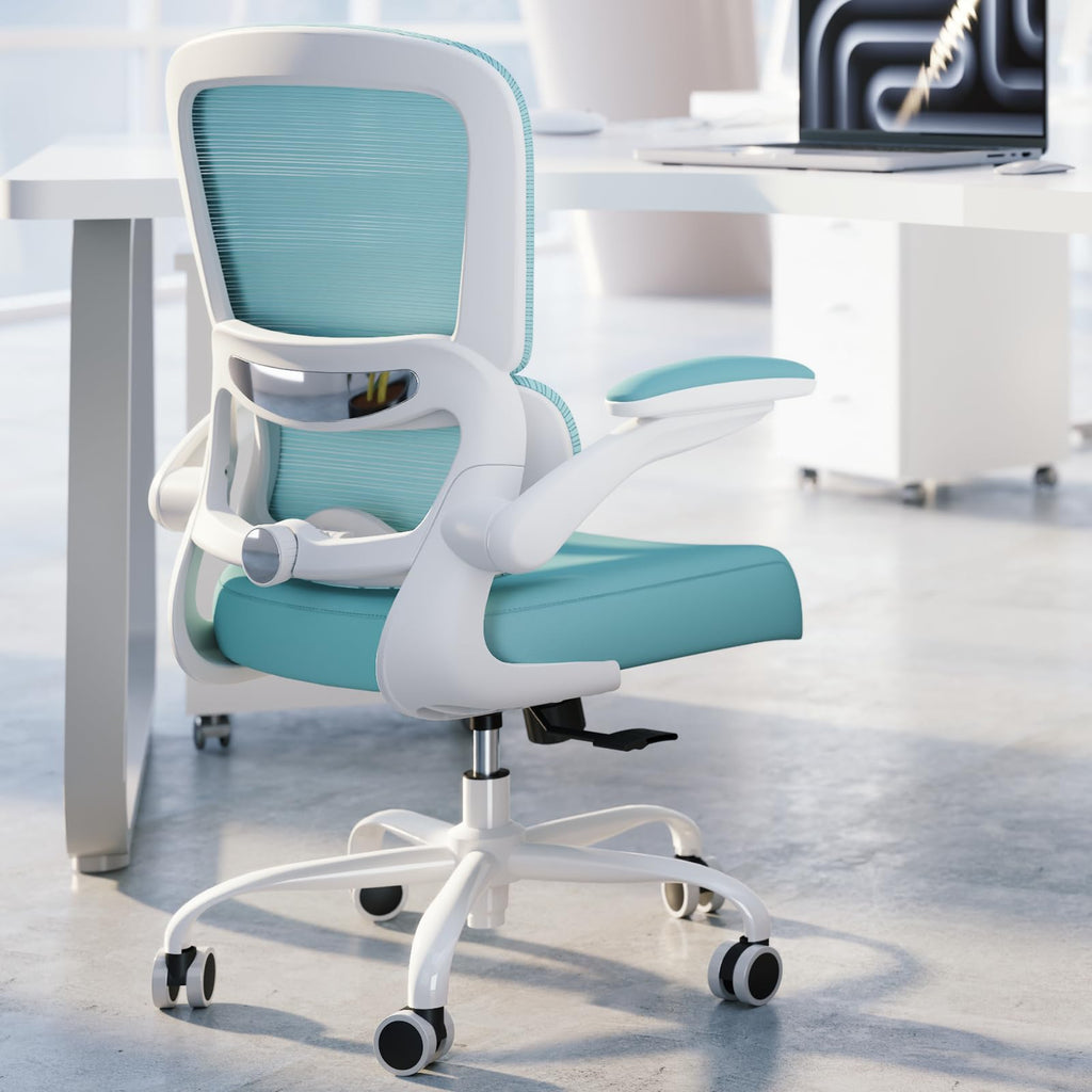 Office Chair - Ergonomic Desk Chair with Adjustable Lumbar Support, Mesh Computer Chair, Executive Chairs for Home Office Comfortable Lumbar Support (Mint Green)