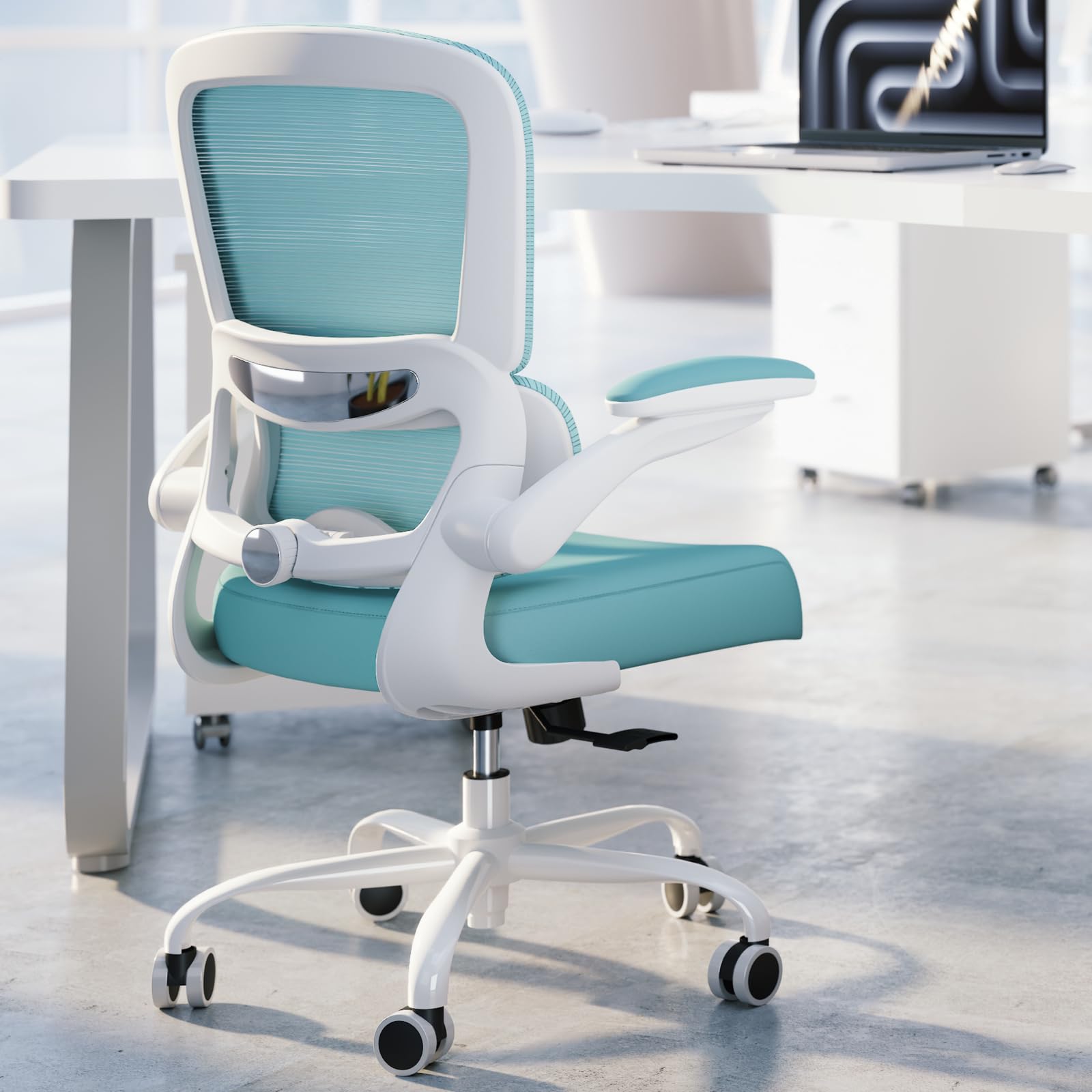 Office Chair - Ergonomic Desk Chair with Adjustable Lumbar Support, Mesh Computer Chair, Executive Chairs for Home Office Comfortable Lumbar Support (Mint Green)