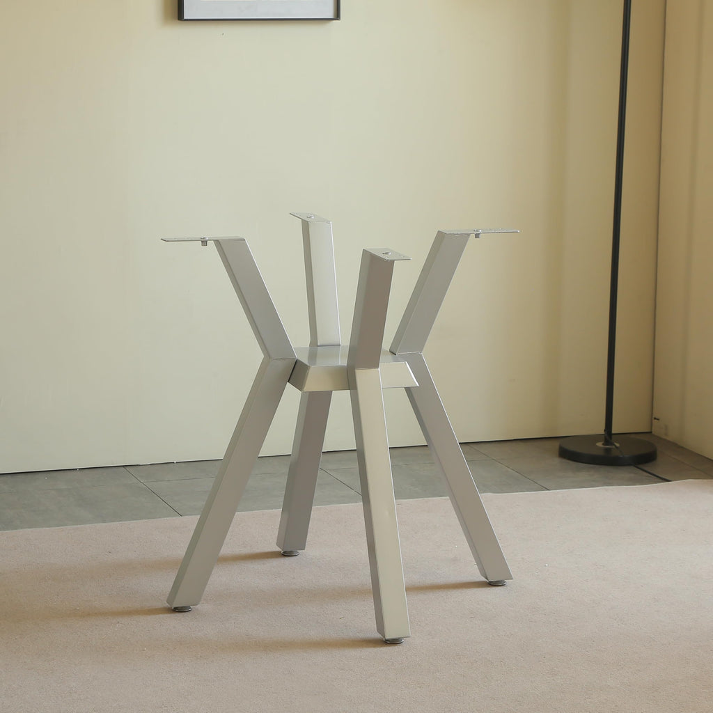 Metal Table Base，Modern Coffee Table Legs 28 Inch, Dining Furniture Legs for Glass, Marble, and Wood Table Tops, Heavy Duty Desk Legs for Home,Kitchen,Office (Silver)