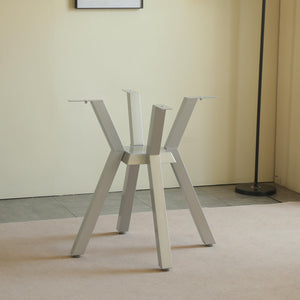 Metal Table Base，Modern Coffee Table Legs 28 Inch, Dining Furniture Legs for Glass, Marble, and Wood Table Tops, Heavy Duty Desk Legs for Home,Kitchen,Office (Silver)