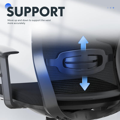 Ergonomic Office Chair, High Back Home Office Desk Chairs with Adjustable Lumbar Support, Armrests,90-130° Tilt Lock, Swivel Computer Gaming Chairs for Adults, OC3 Cloud, Black