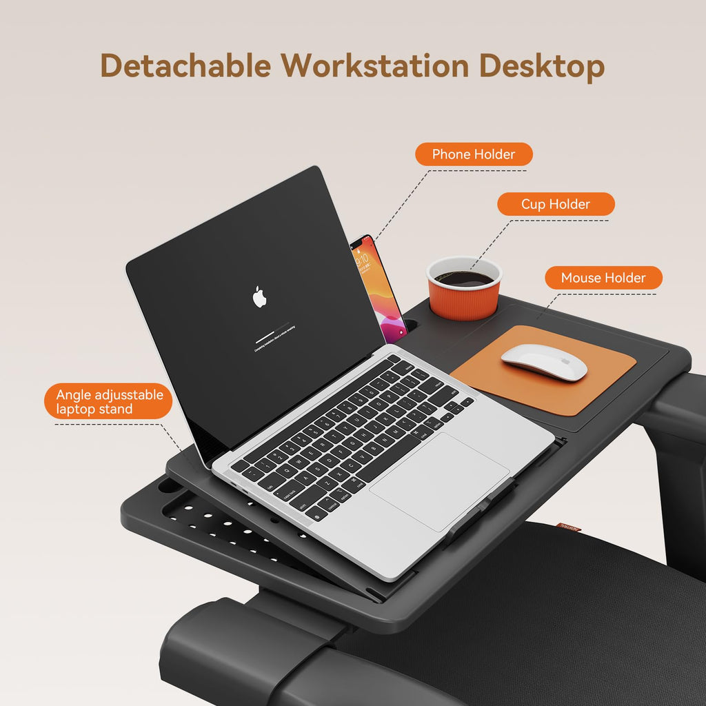 Office Chair Ergonomic with Footrest, Auto-Following Lumbar Support, High Back Desk Chair with 4D Armrest,136° Tilt Lock, Adjustable Seat Depth & Height (Upgrade with Laptop Tray, Black)