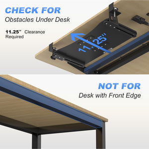 Keyboard Tray Under Desk Pull Out with C Clamp Mount, Computer Keyboard & Mouse Tray, 25.6 (30 Including Clamps) x 11.8 inch Slide-Out Platform Computer Drawer for Typing, Black, DSF1