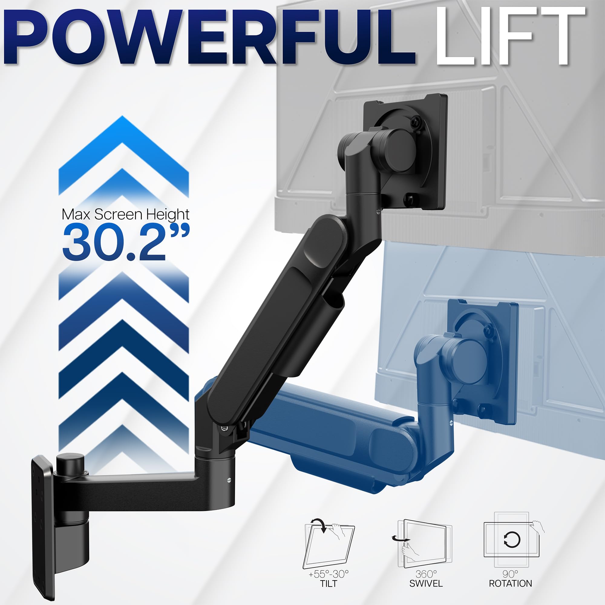 VIVO Ultrawide Monitor Wall Mount for up to 57 inch Screens, Holds 59.4 lbs, TV and Monitor Arm Designed for Samsung Odyssey Ark, Neo G9, ViewFinity S9, and More, Black, MOUNT-G57