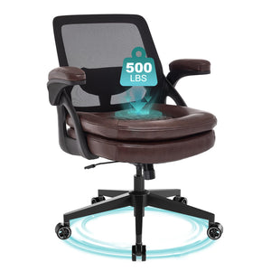 Big and Tall Office Chair, 500lbs Heavy Duty Ergonomic Mesh, Brown