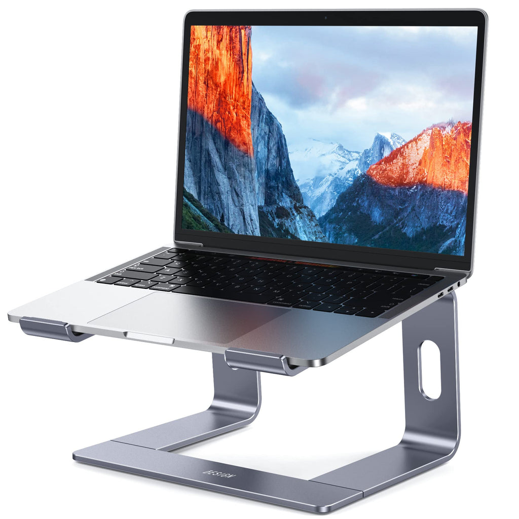 Aluminum Laptop Stand, Ergonomic Detachable Computer Stand, Notebook Holder, Laptop Mount Compatible with Air, Pro, Dell, HP, Lenovo More 10-15.6" Laptops, Space Gray