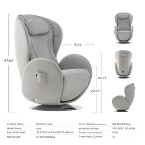 Heated Massage Chair, Full Body Massaging Zero-Gravity Leisure Recliner with Low-Noise 3D Massage and Dual Sound Systems Modern Massage Chairs (Elder White)