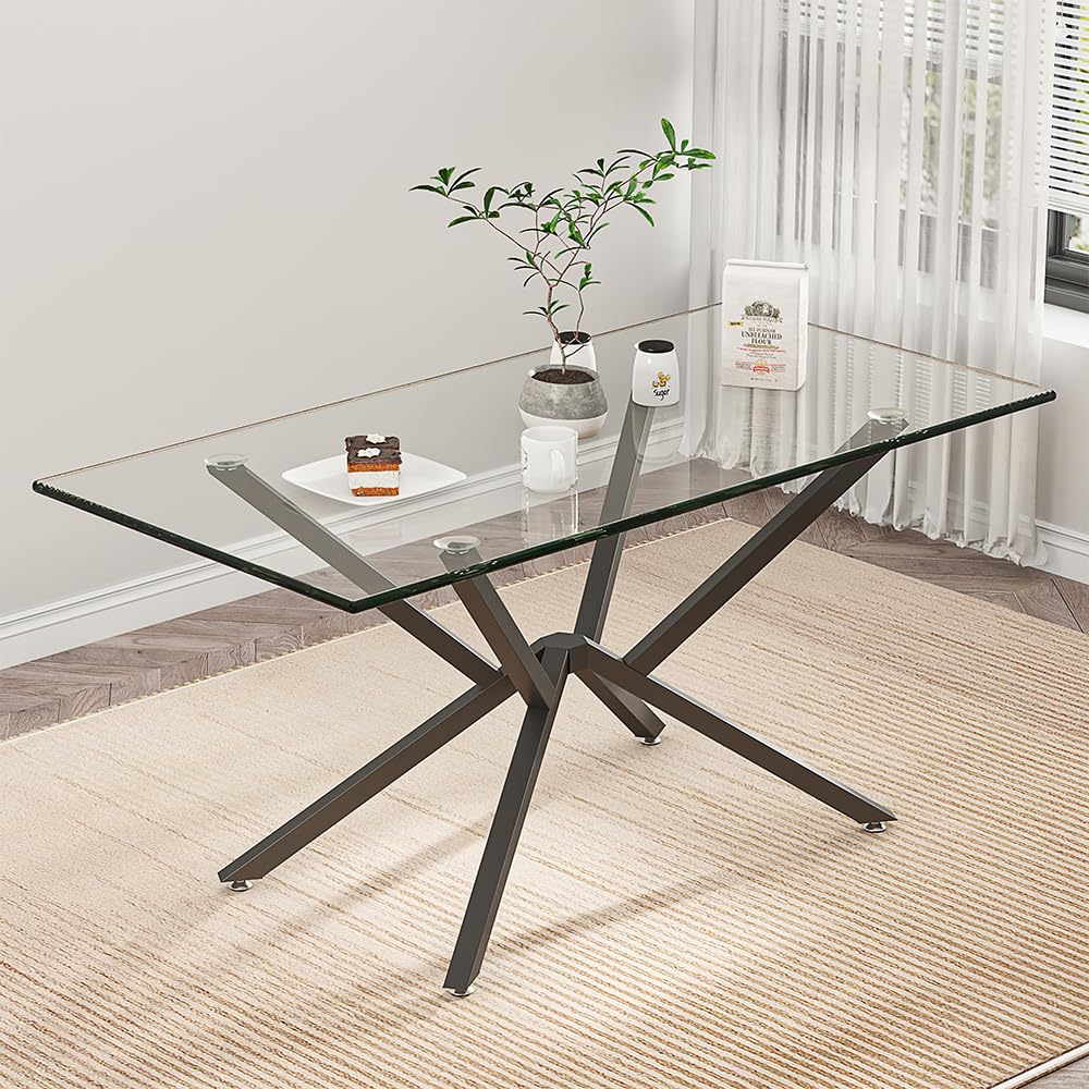 30 Inch Metal Table Base for Dining Room, Heavy Duty Table Legs for Glass, Marble, and Wood Tops, Furniture Legs for Home,Kitchen,Office (Black)