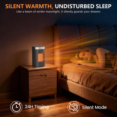 Space Heater, 1500W Electric Heaters for Indoor Use, 5 Modes & Smart Thermostat, Tip-Over & Overheat Protection, 24H Timer, Child Lock, Ceramic Fast Safety Heat for Office Bedroom Home