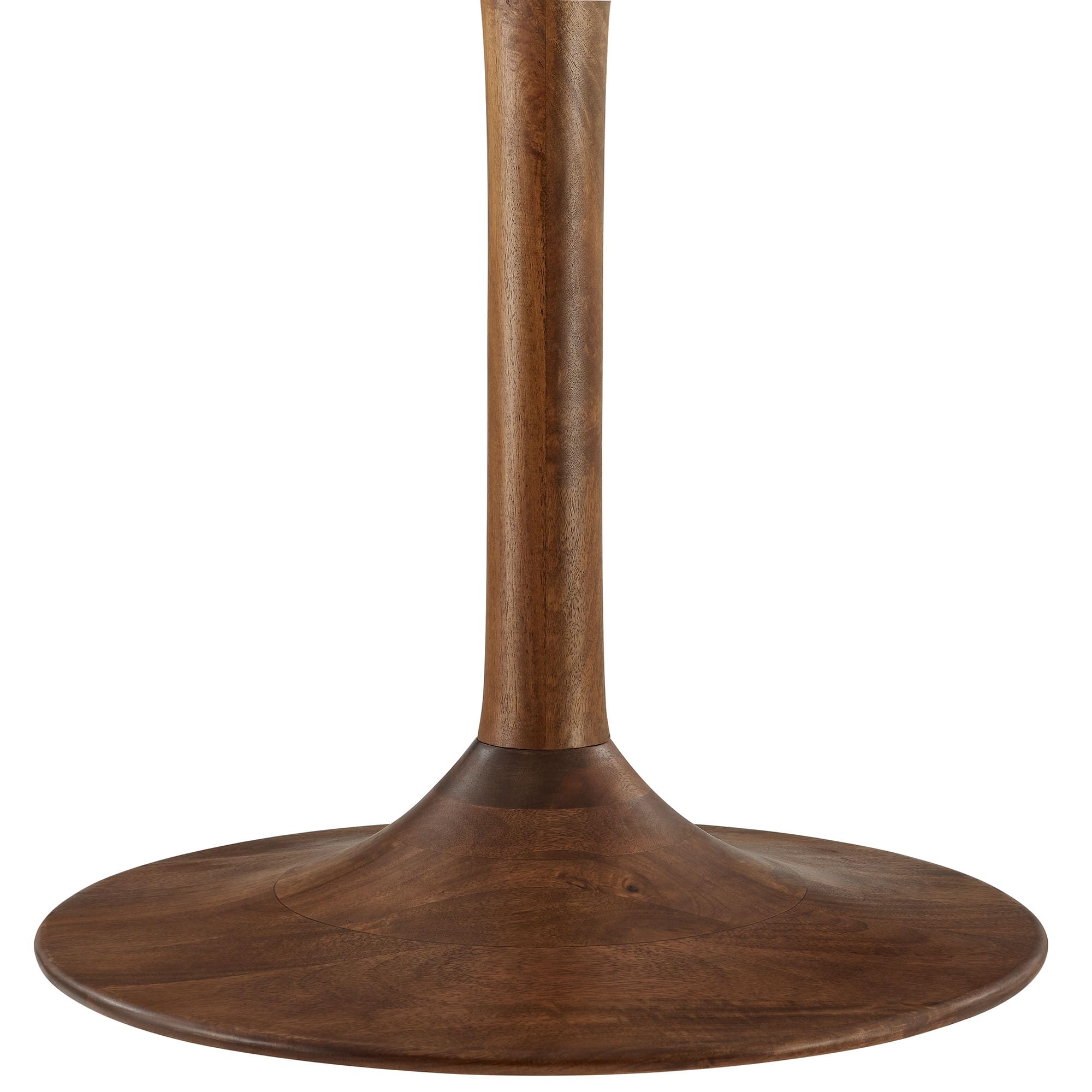 48 Inch Round Wood Dining Table in Walnut – Solid Mango Wood Tabletop with Pedestal Base - Mid Century Modern Dining Room Furniture - Kitchen Table for 4-6 Person
