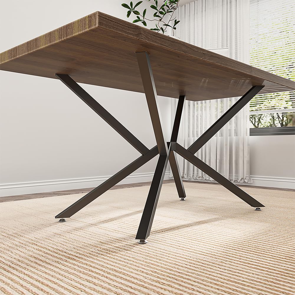 30 Inch Metal Table Base for Dining Room, Heavy Duty Table Legs for Glass, Marble, and Wood Tops, Furniture Legs for Home,Kitchen,Office (Black)