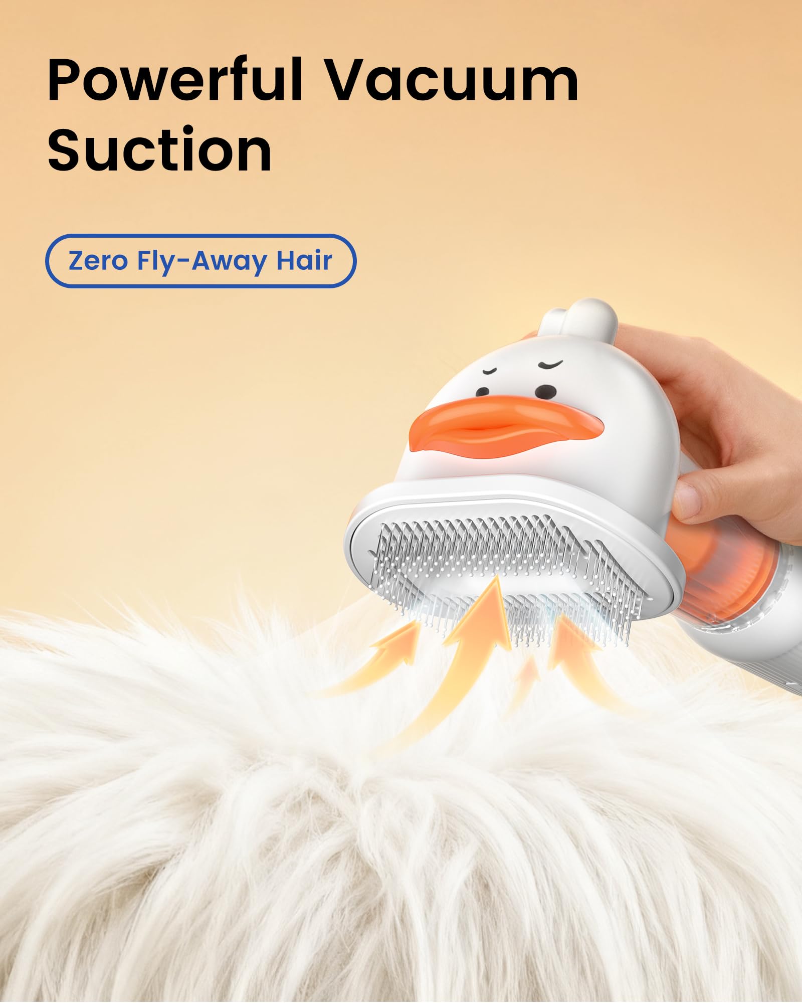 Vacuum Dog Brush for Shedding, 4-in-1 Self Cleaning Slicker Brush for Dogs& Undercoat Rake for Dogs, Deshedding Grooming Tool, Anti-Static, Massage, Cleaning, Shedding & Combing All In One!