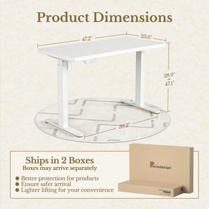 Electric Standing Desk, 48 Inch Adjustable Height Sit Stand Up Desk with 1.18