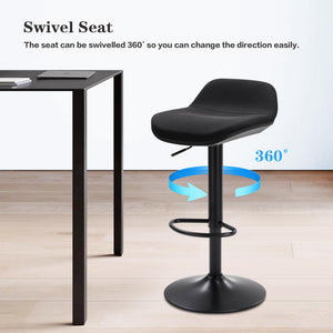 Standing Desk Stool, Height Adjustable Standing Desk Chair, Ergonomic Sit Stand Stool with Footrest, 360° Swivel Leaning Stools for Office Home (Black)