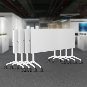 Folding Conference Room Tables 4 Pack, Foldable Modern Mobile Meeting Table Desk Training Table 6FT Large Rolling OfficeTable for Conference Training Classroom (4, 63