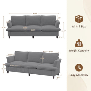 3 Seater Corduroy Couch, 89