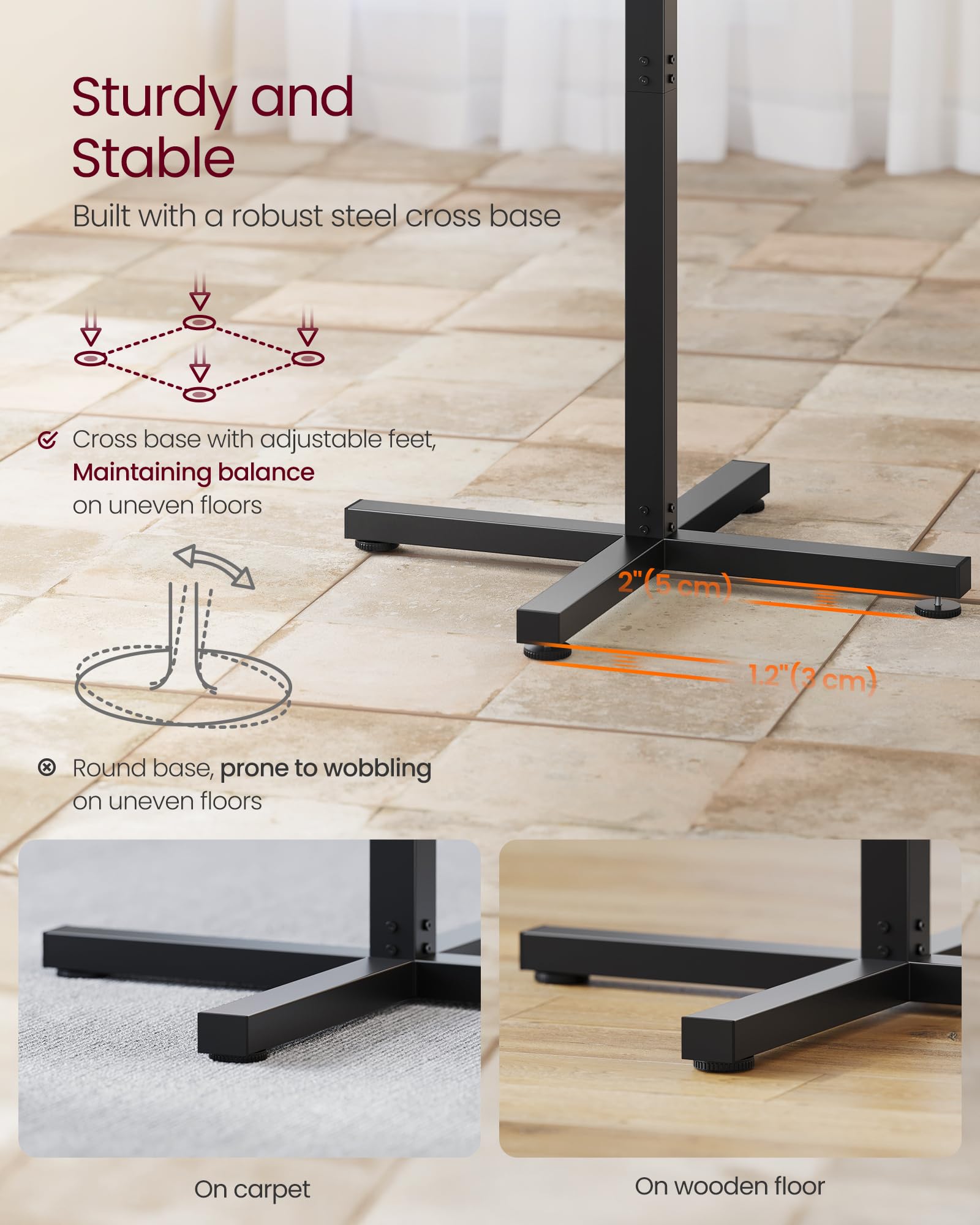 Round Cocktail Table, Set of 2, High Top Bar Pub Table with Metal Frame and Cross Base, for 2-3 People, Modern, Easy to Assemble, 23.6 x 41.1 Inches, Ebony Black