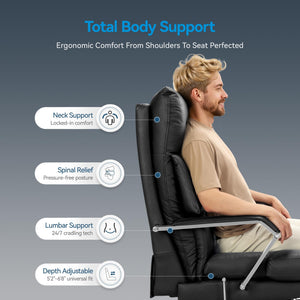 160° Reclining Office Chair with Footrest, 10