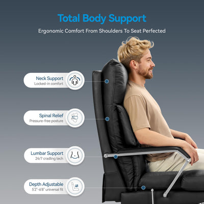 160° Reclining Office Chair with Footrest, 10