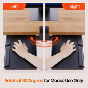 Keyboard Tray Under Desk with 360° Rotation, Ergonomic Computer Keyboard & Mouse Tray 25