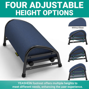 Adjustable Foot Rest for Under Desk at Work, Ergonomic Foot Stools with 7 Positions, Elevated Cushion Under Desk Footrest with Metal Frame, Leg Rest Used for Home, Car, PC Gaming Accessories