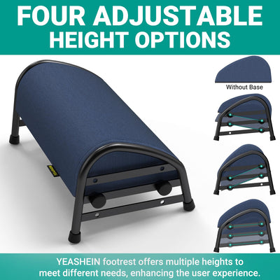 Adjustable Foot Rest for Under Desk at Work, Ergonomic Foot Stools with 7 Positions, Elevated Cushion Under Desk Footrest with Metal Frame, Leg Rest Used for Home, Car, PC Gaming Accessories