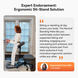 Standing Desk Chair, Standing Mate Chair for Sit-Stand, Ergonomic Leaning Perch Chair with Anti-Fatigue Mat, Standing Stool, Saddle Chair, Height Adjustable Home Office Posture Seat-MT-L-DG