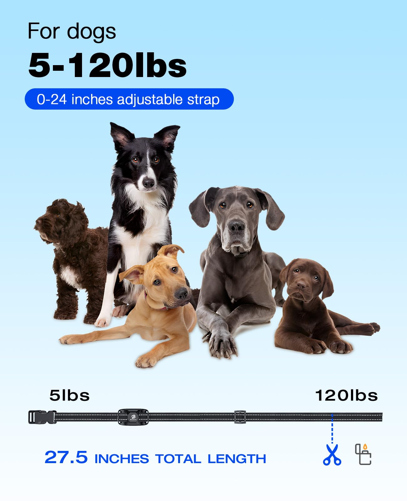Dog Shock Collar - 3300Ft Training Collar with Remote for 5-120lbs Small Medium Large Dogs Rechargeable Waterproof e Collar with Beep (1-8), Shake(1-16), Safe Shock(1-99) Modes (Black)