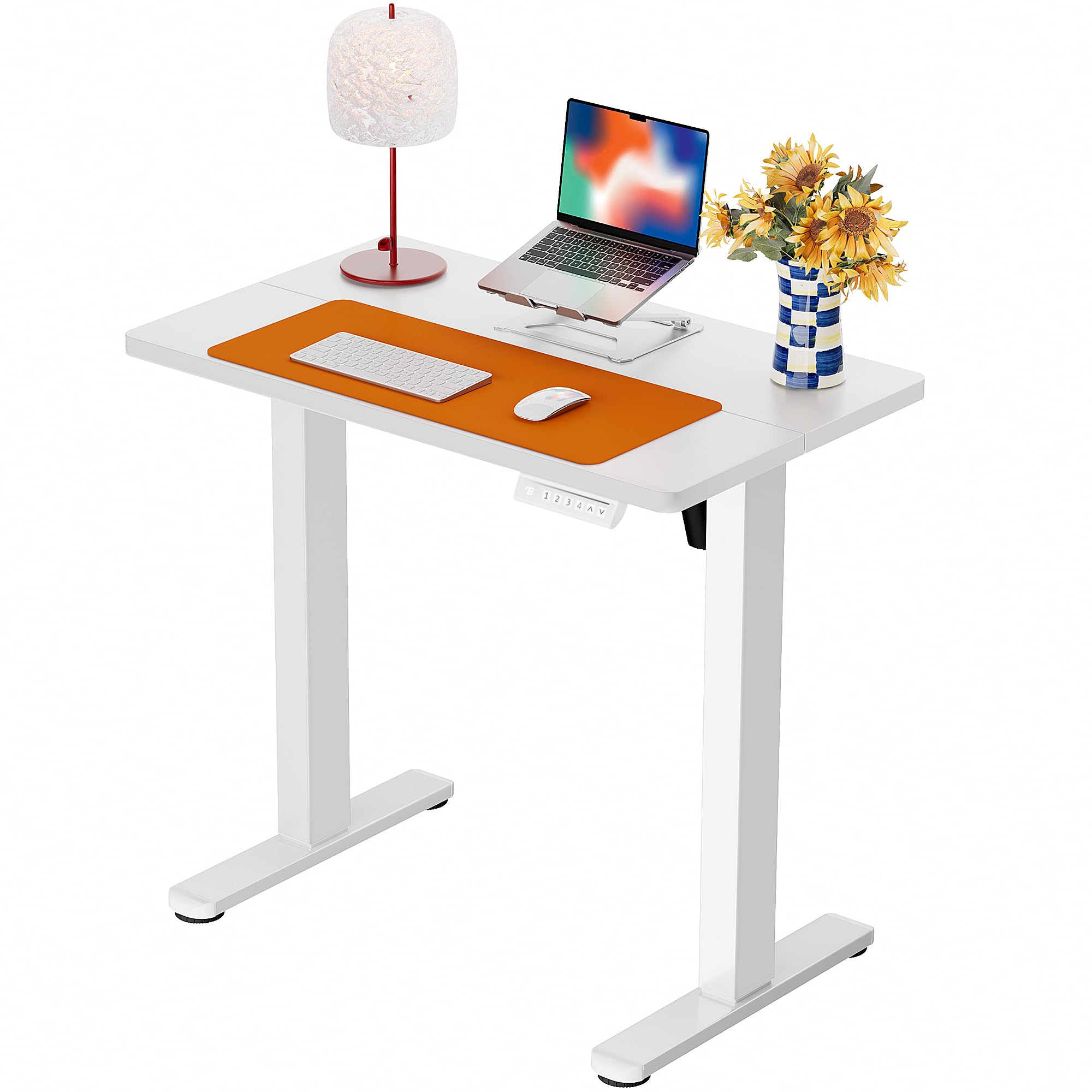 Height Adjustable Electric Standing Desk, 32 x 19 Inches Sit Stand up Desk with Memory Presets, Computer Home Office Desk, White