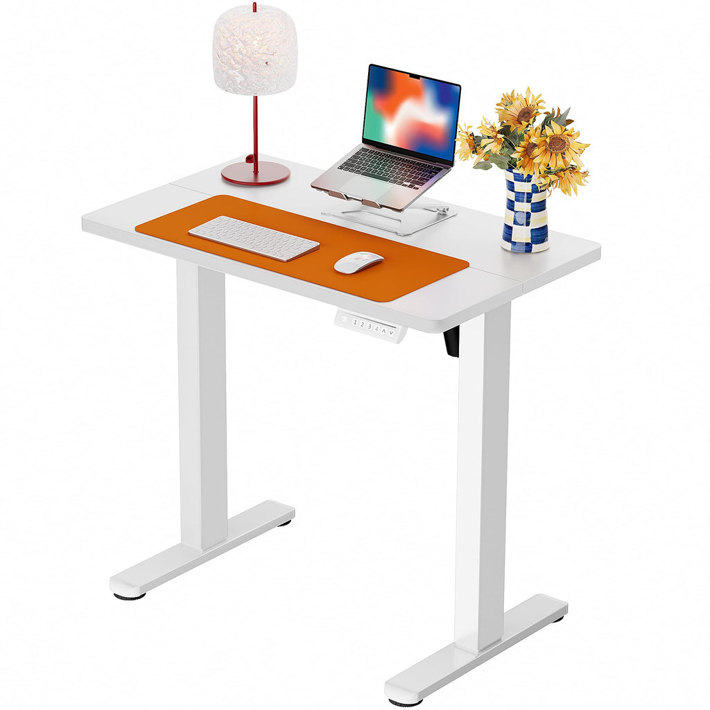 Height Adjustable Electric Standing Desk, 32 x 19 Inches Sit Stand up Desk with Memory Presets, Computer Home Office Desk, White